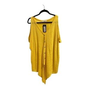 Silver Icing Yellow Button Top L/XL
